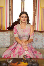 Lorenvalley Fashion Multicolor Georgette Thread Embroidery, Sequins & Tube Beads Work Lehenga Choli With Stylish Dupatta | Grocsy