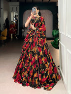 Lorenvalley Fashion Multicolor Marble Floral Printed Lehenga Choli with Dupatta | Grocsy
