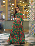 Lorenvalley Fashion Multicolor Marble Floral Printed Lehenga Choli With Dupatta | Grocsy