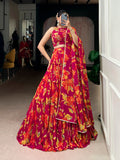 Lorenvalley Fashion Multicolor Marble Floral Printed Lehenga Choli with Dupatta | Grocsy