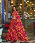 Lorenvalley Fashion Multicolor Marble Floral Printed Lehenga Choli With Dupatta | Grocsy