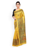 Saree Mall Yellow Art Silk Madhubani Print Saree | Grocsy