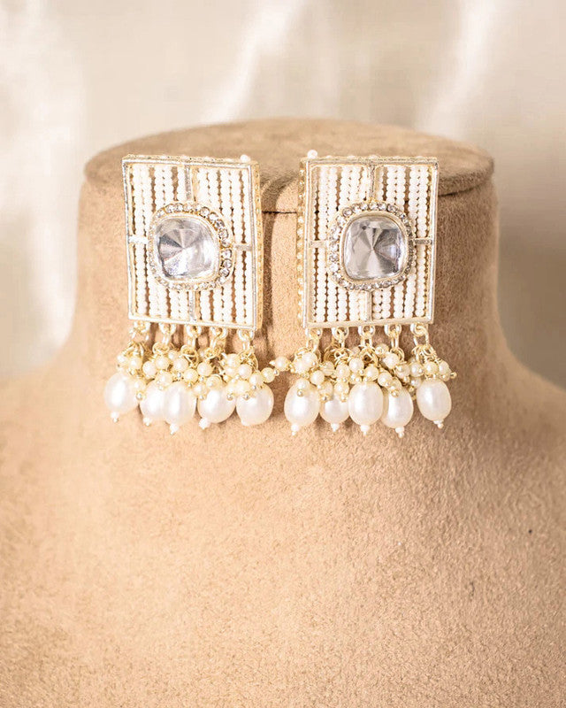Tehzeeb Creations New Stylish Earrings For Women & Girls Pearl Alloy Hoop Earring, Stud Earring | Grocsy