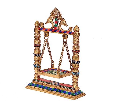 AONA Brass Swing Jhula for Ladoo Gopal Idol Krishna Statue | Grocsy
