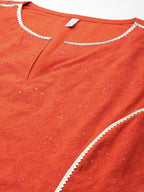Ahalyaa Women's Traditional Wear Co-ods - Orange | Grocsy