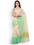 Saree Mall Cream Solid Art Silk Saree | Grocsy