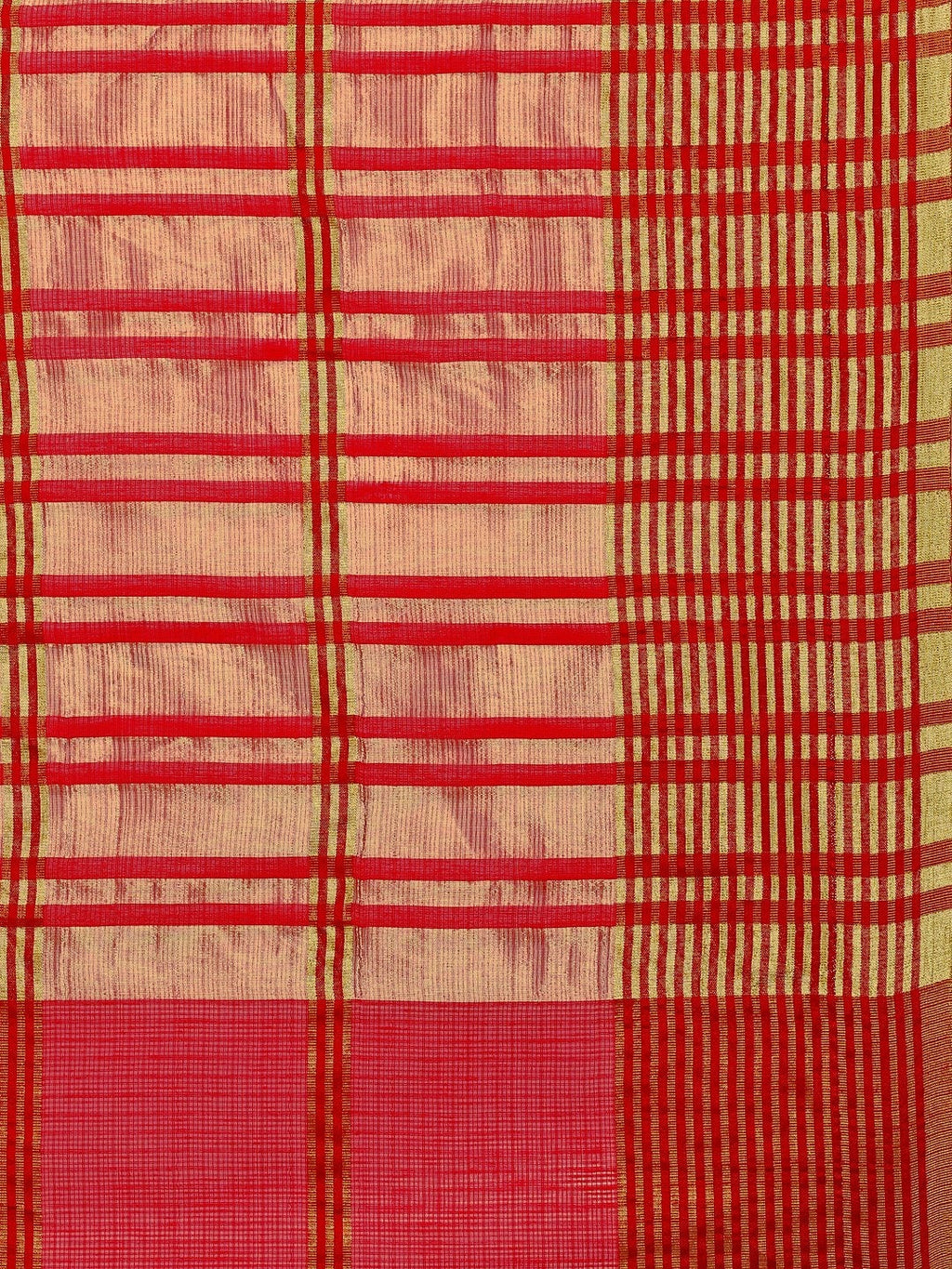 Saree Mall Red Art Silk Checked Bhagalpuri Saree | Grocsy