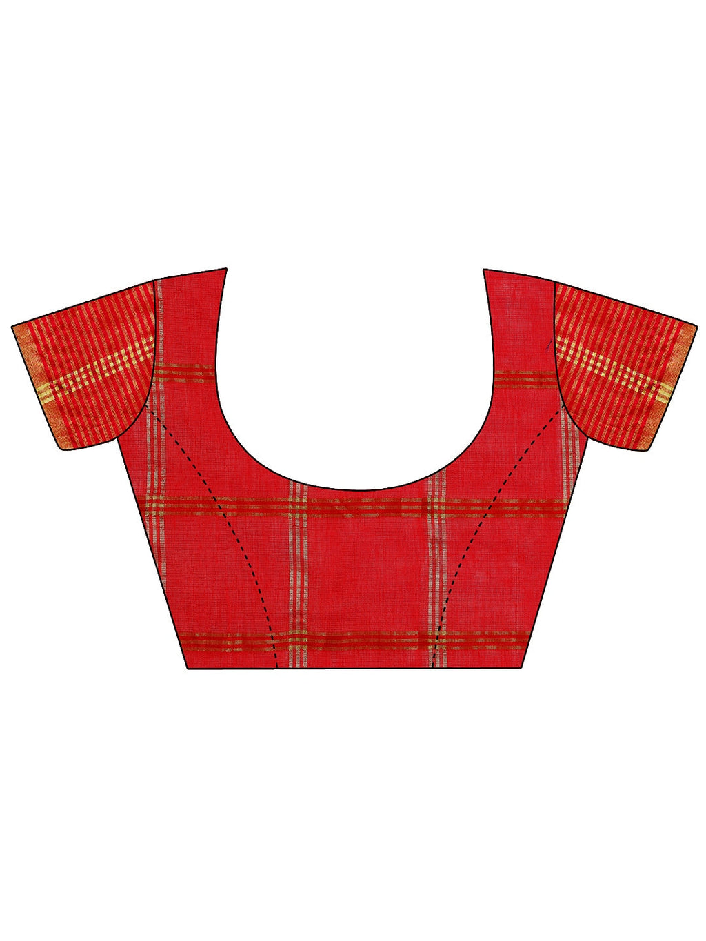 Saree Mall Red Art Silk Checked Bhagalpuri Saree | Grocsy