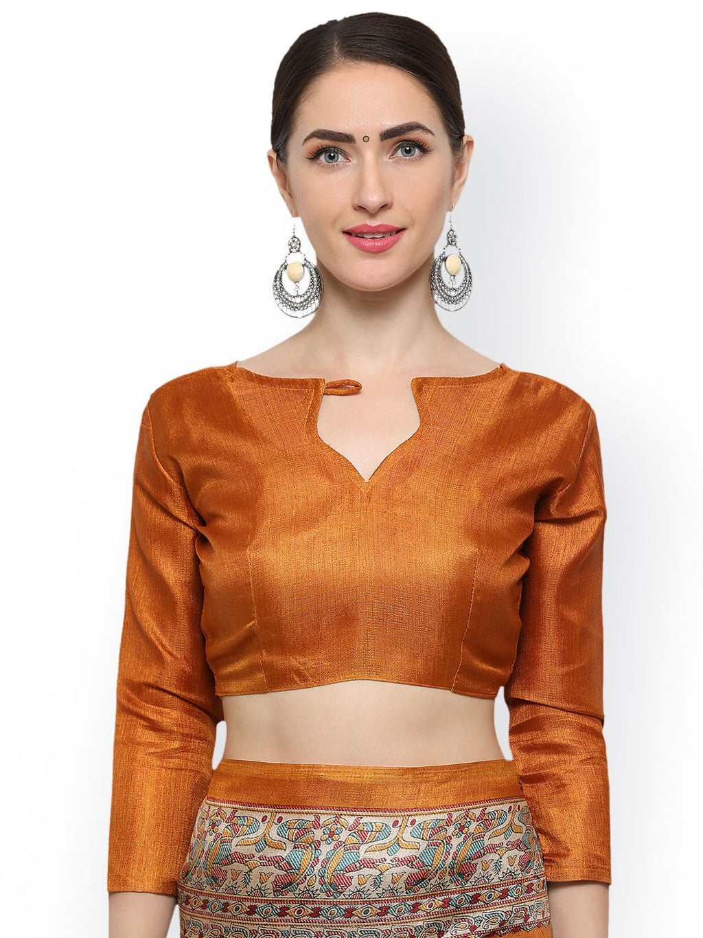 Saree Mall Mustard Art Silk Printed Bhagalpuri Saree | Grocsy