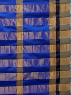 Saree Mall Blue Striped Silk Blend Saree | Grocsy