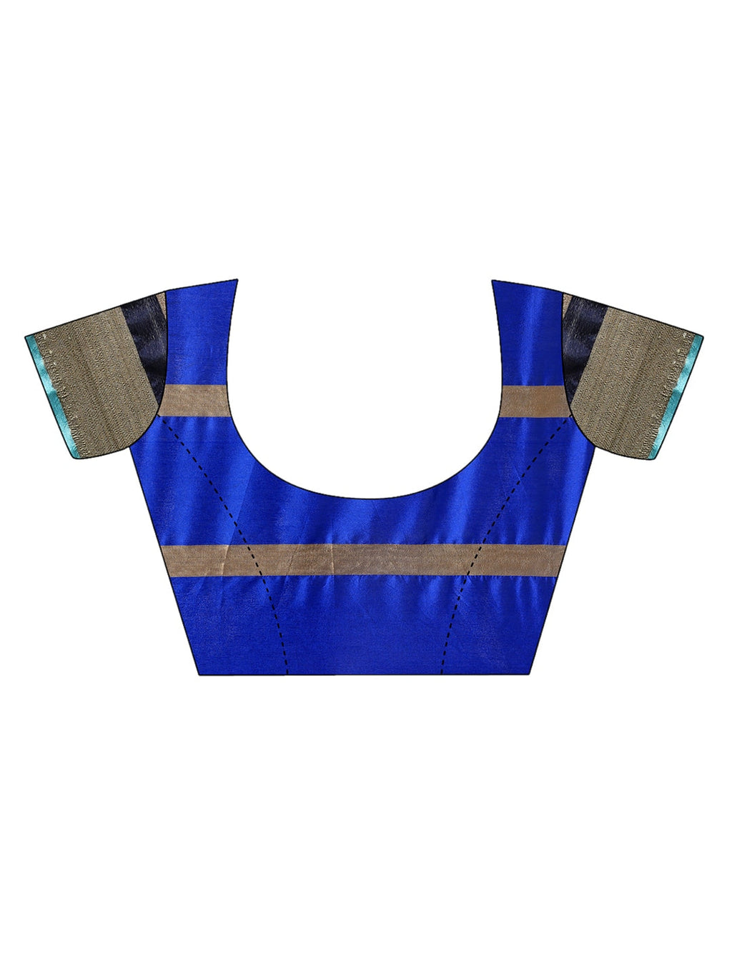 Saree Mall Blue Striped Silk Blend Saree | Grocsy