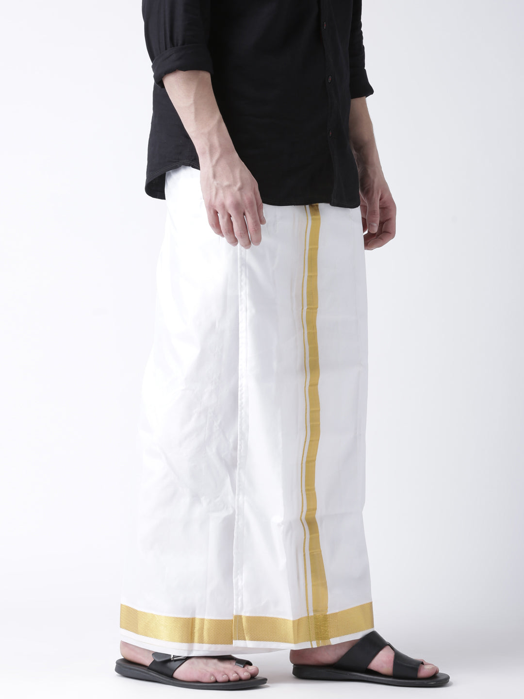 Sethukrishna Men Double Layer Readymade Dhoti With Pocket | Grocsy