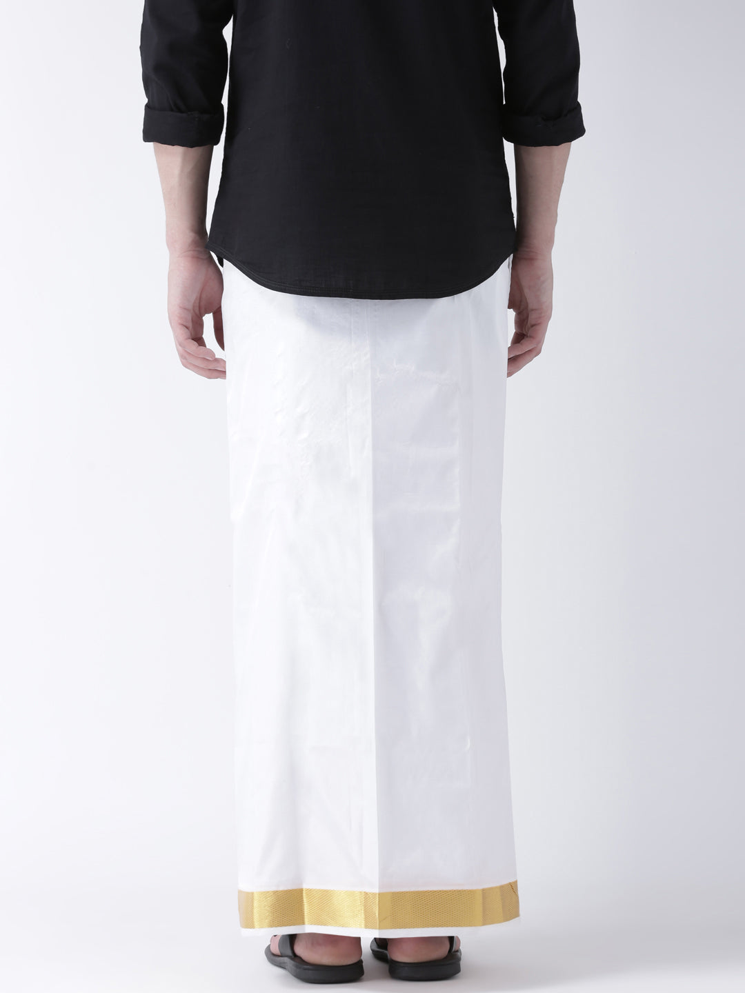 Sethukrishna Men Double Layer Readymade Dhoti With Pocket | Grocsy