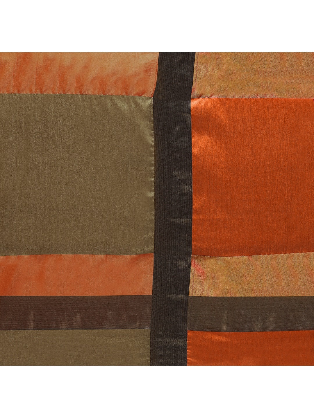Saree Mall Green & Orange Solid Art Silk Saree | Grocsy