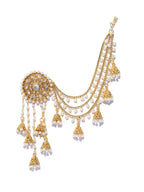 Shining Diva Gold-Toned & White Classic Jhumkas | Grocsy