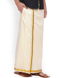 Sethukrishna Men Cream Solid Readymade Dhoti | Grocsy
