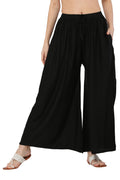 PAVONINE Black Color Rayon Fabric Jumbo Sharara For Women | Grocsy