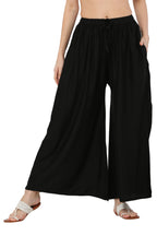 PAVONINE Black Color Rayon Fabric Jumbo Sharara For Women | Grocsy