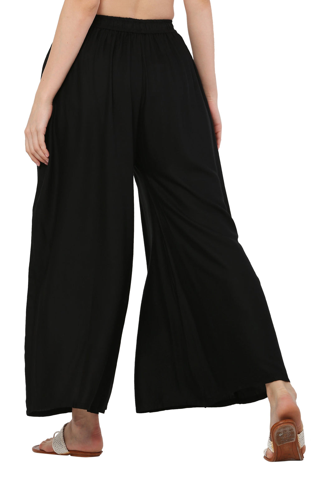 PAVONINE Black Color Rayon Fabric Jumbo Sharara For Women | Grocsy