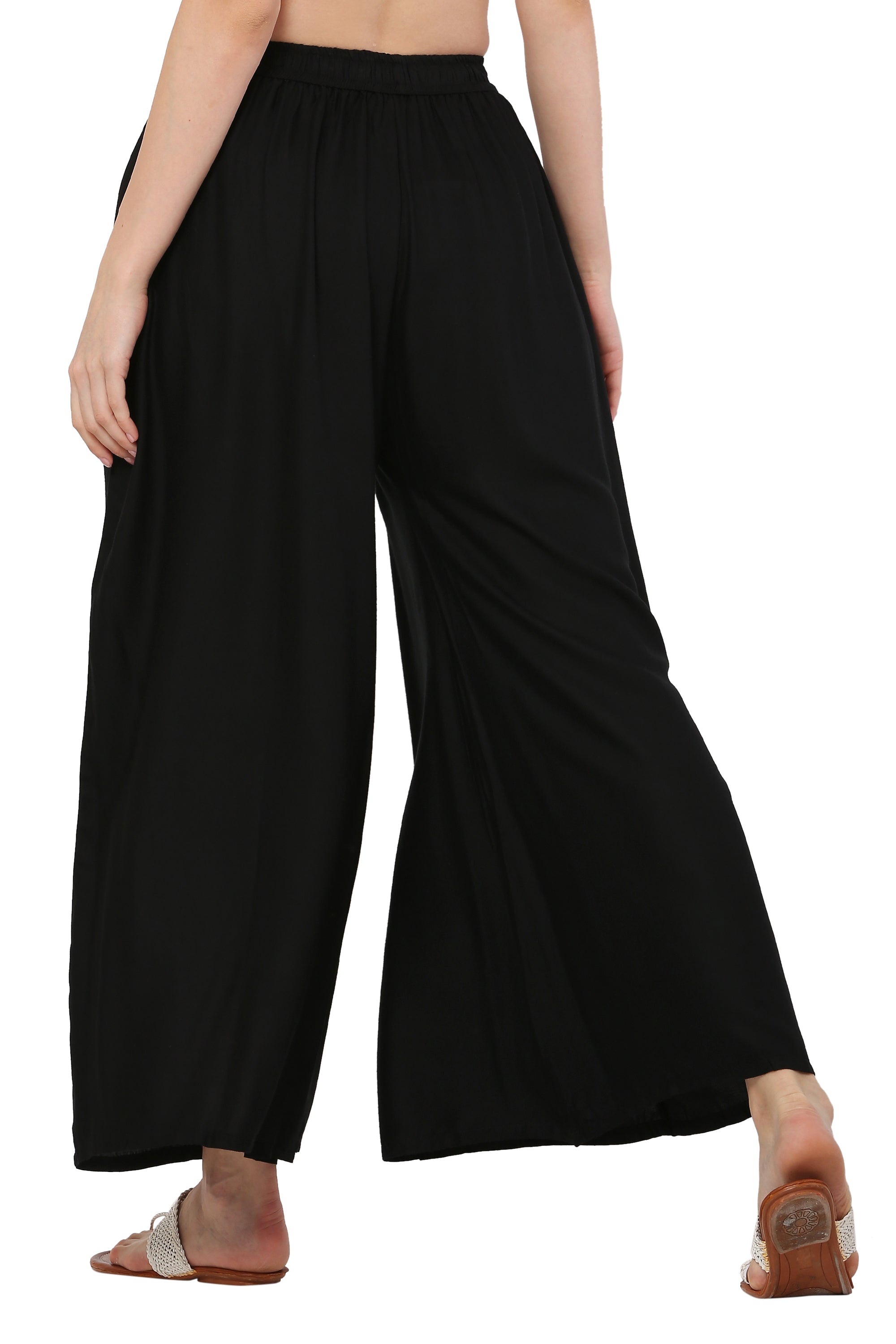 PAVONINE Black Color Rayon Fabric Jumbo Sharara For Women | Grocsy