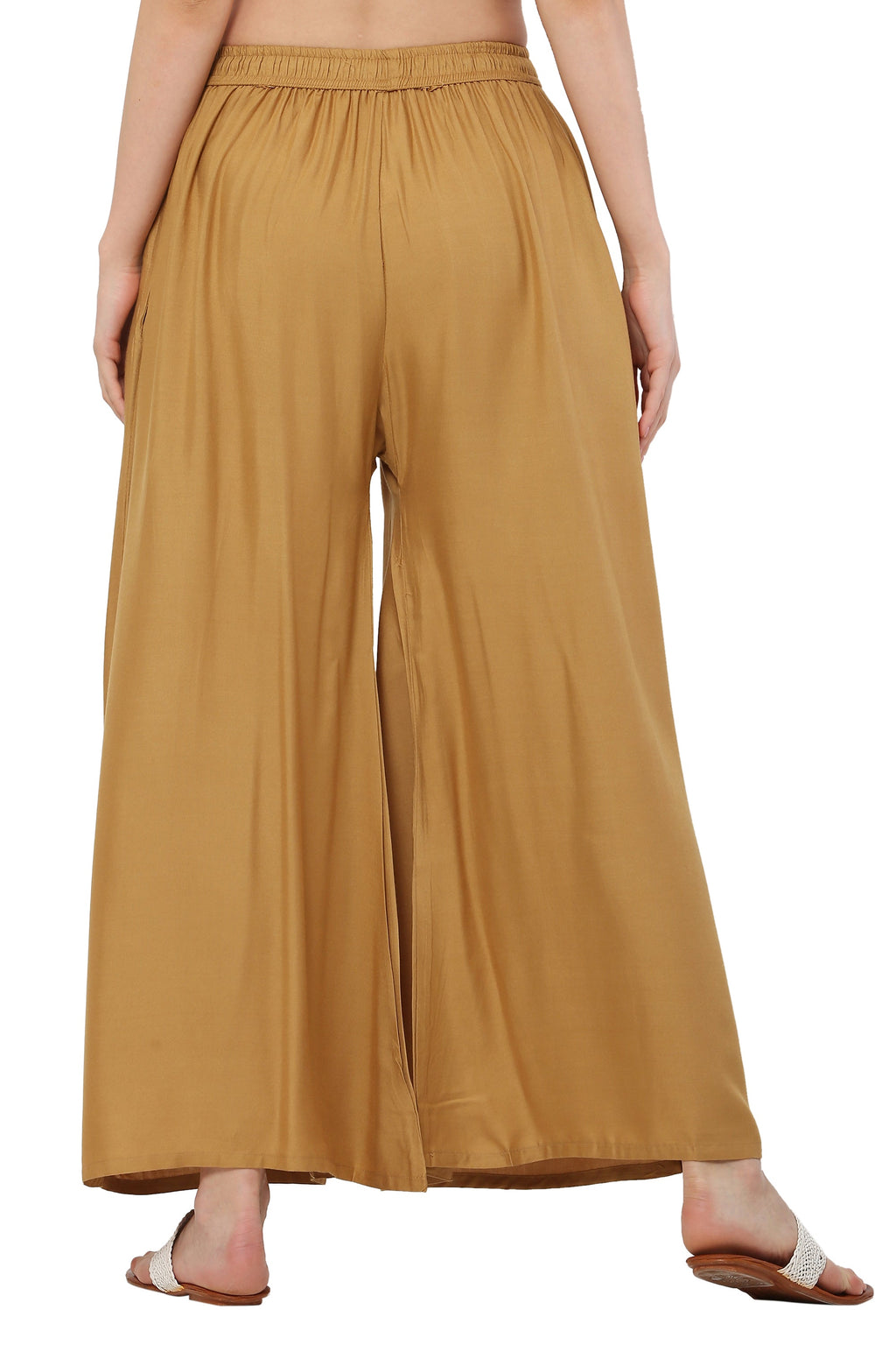 PAVONINE Beige Color Rayon Fabric Jumbo Sharara For Women | Grocsy