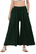 PAVONINE Bottle Green Color Rayon Fabric Jumbo Sharara For Women | Grocsy