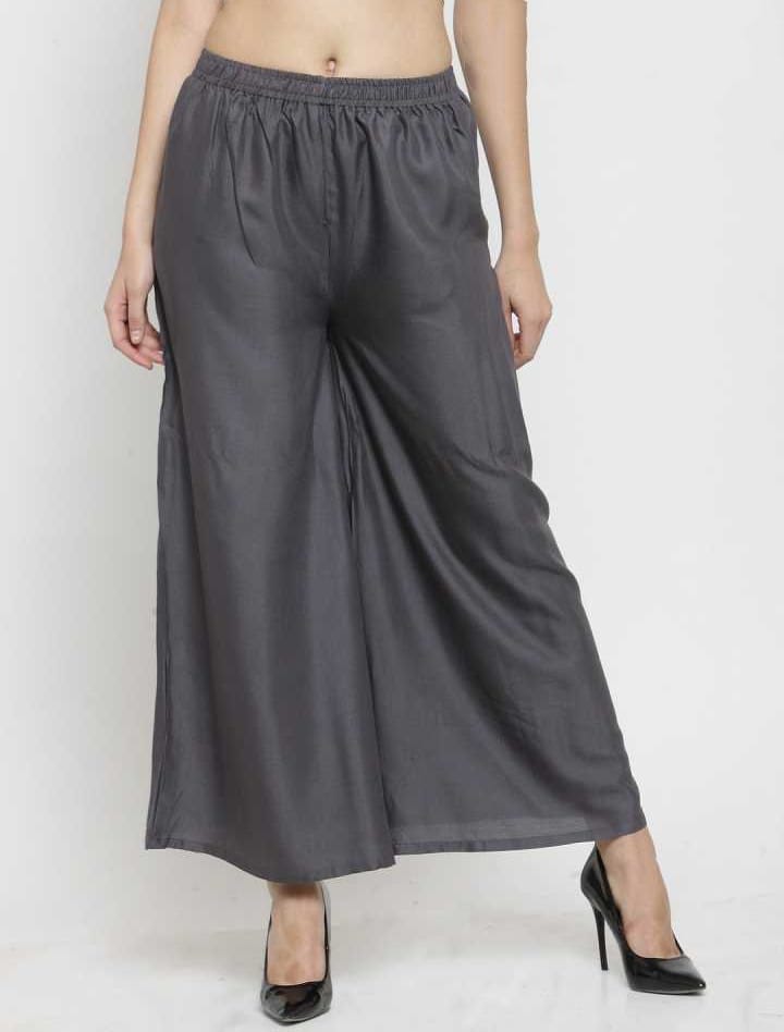 PAVONINE Grey Color Rayon Fabric Jumbo Sharara For Women | Grocsy
