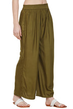 PAVONINE Mehandi Color Rayon Fabric Jumbo Sharara For Women | Grocsy