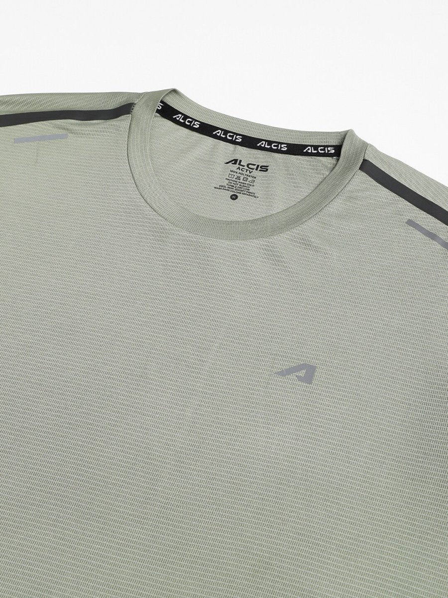 Alcis Men Drytech+ Anti-Static Slim-Fit Round Neck Running T-Shirt | Grocsy
