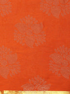 Saree Mall Orange & Golden Printed Saree | Grocsy