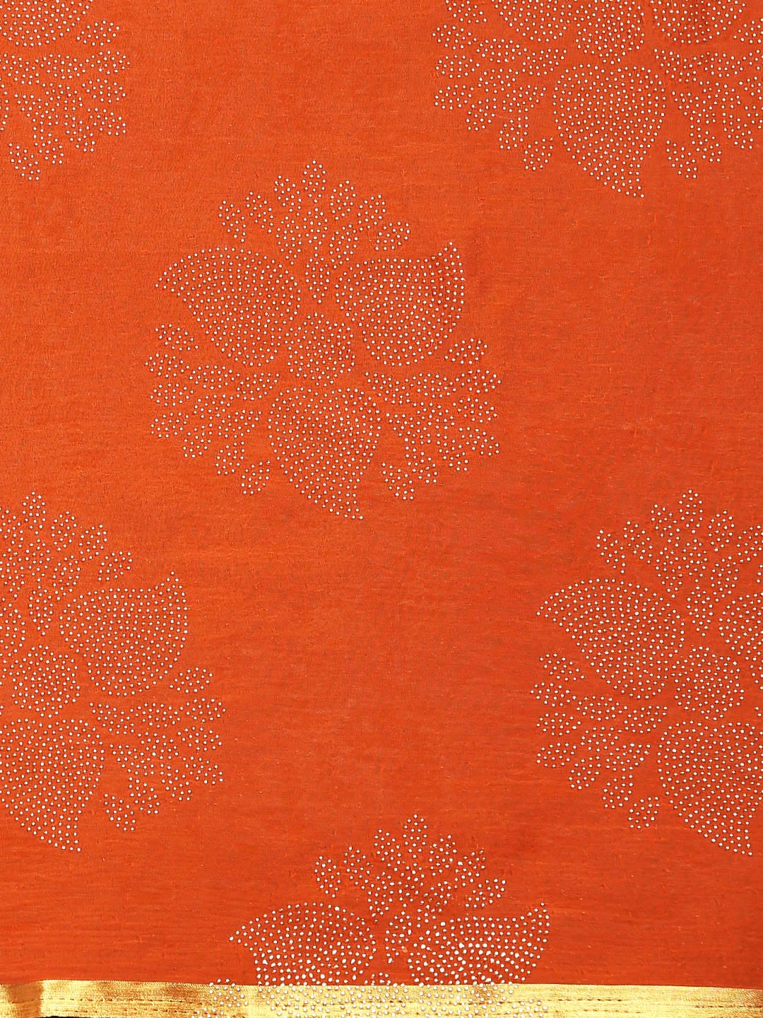 Saree Mall Orange & Golden Printed Saree | Grocsy