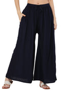 PAVONINE Navy Blue Color Rayon Fabric Jumbo Sharara For Women | Grocsy