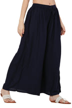 PAVONINE Navy Blue Color Rayon Fabric Jumbo Sharara For Women | Grocsy
