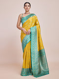 Monjolika Fashion Glamour And Tradition With This Zari Woven Banarasi Tissue Silk Yellow Saree | Grocsy