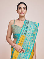 Monjolika Fashion Glamour And Tradition With This Zari Woven Banarasi Tissue Silk Yellow Saree | Grocsy