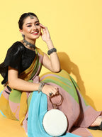 Tikhi Imli Abstract Poly Georgette Saree Border | Grocsy