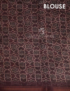 Red Onion Colour Ajrakh Design Semi Chanderi Saree By Gayathri Reddy Designer Studio | Grocsy