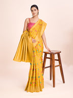 Monjolika Fashion Exquisite Designs With This Regal Yellow Rich Look Banarasi Tissue Silk Saree | Grocsy