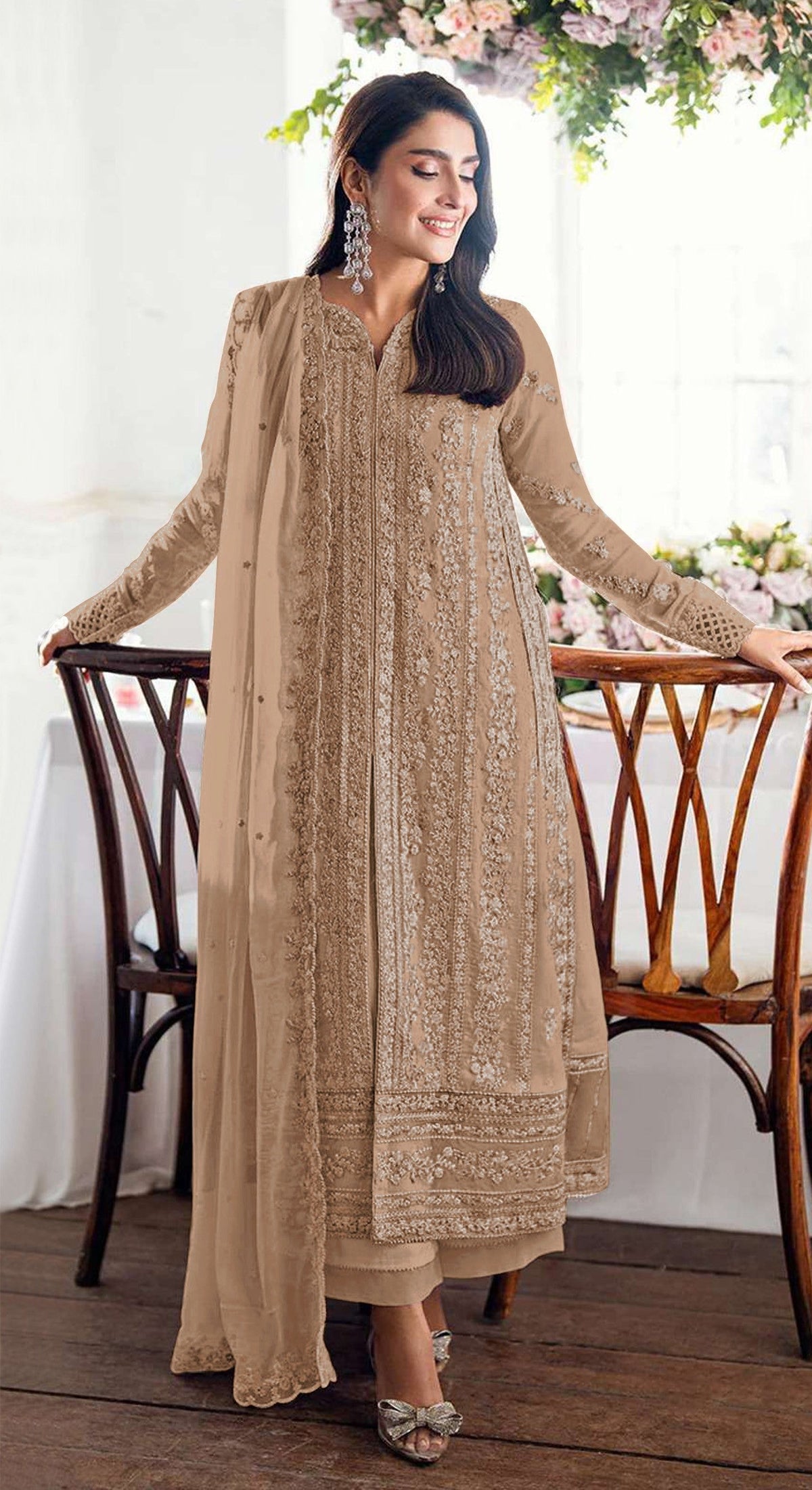 Anaita Chiku Fox Georgette Suit With Embroidery Sequence & Khatli Work | Grocsy