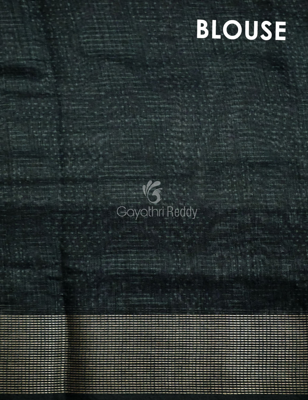 Bottle Green Self Printed Semi Chanderi Saree By Gayathri Reddy Designer Studio | Grocsy