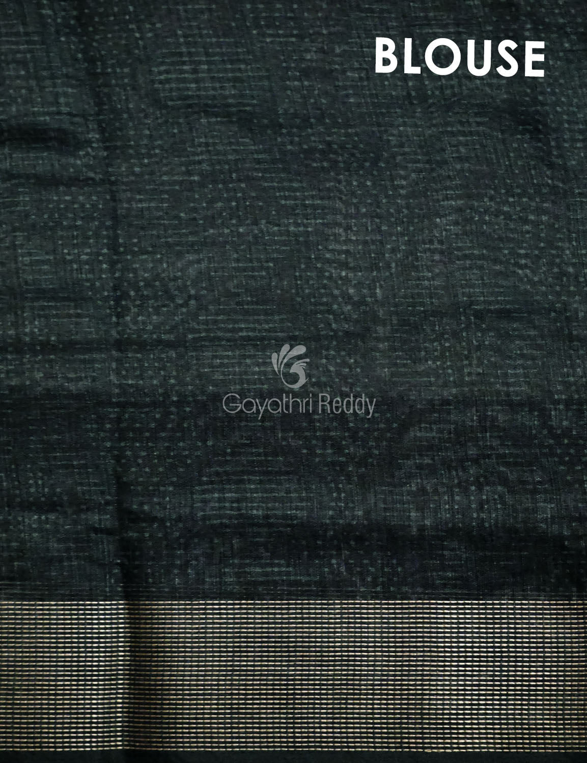 Bottle Green Self Printed Semi Chanderi Saree By Gayathri Reddy Designer Studio | Grocsy