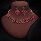 Tehzeeb Creations Gold Polish Pack of 1 Gold-Polished Choker Necklace Set With Earring For Women & Girls | Grocsy