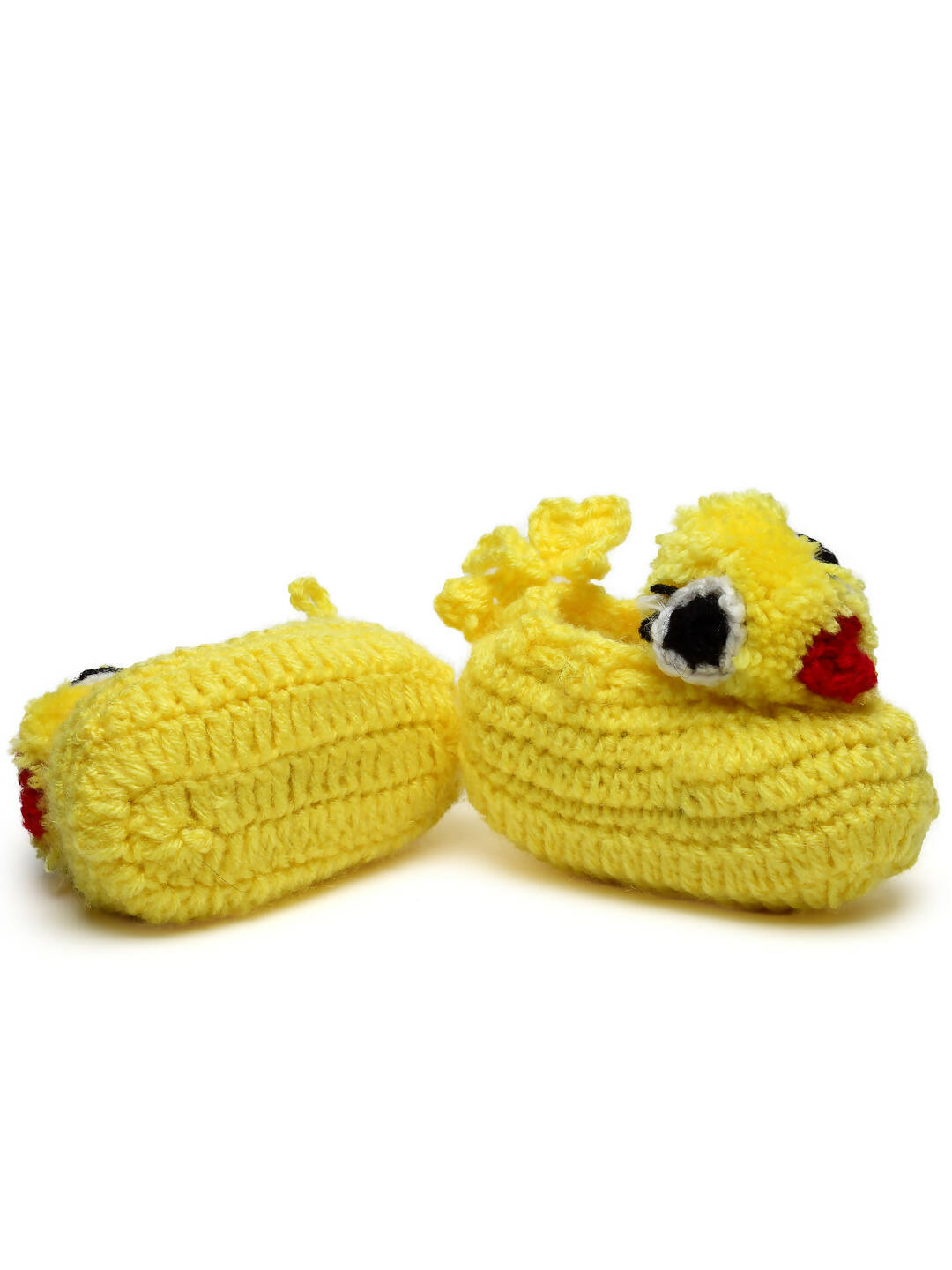 Chutput Kids Woollen Hand Knitted Duck Face Detailed Booties - Yellow | Grocsy