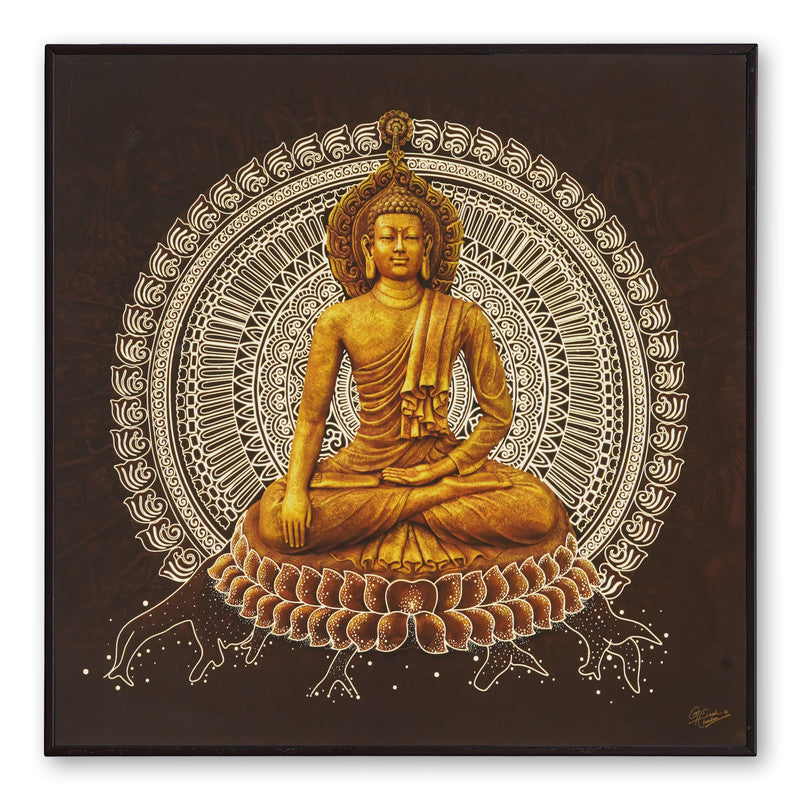 Tehzeeb Creations Golden Embossed Wall Painting | Grocsy