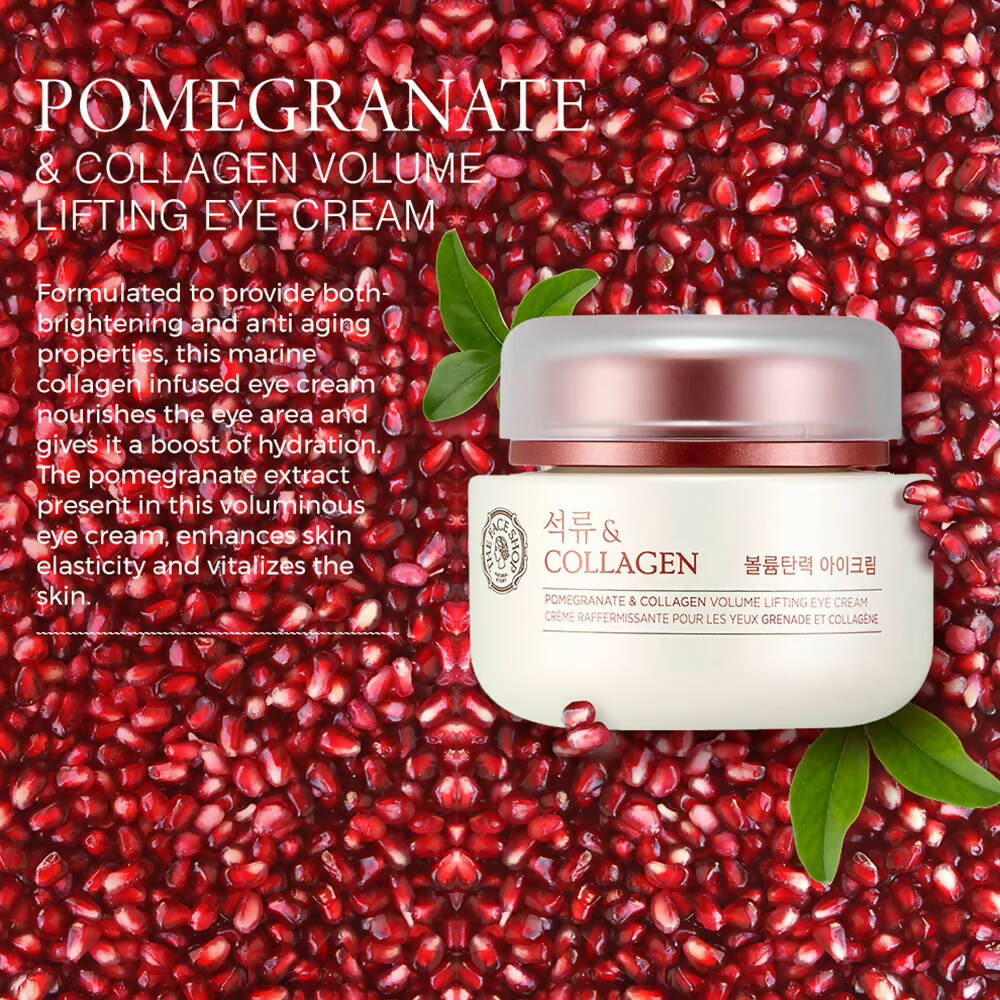 The Face Shop Pomegranate & Collagen Volume Lifting Eye Cream - Korean Skincare | Grocsy