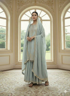Teeya Creation Mint Green Color Chinnon Silk Embroidery Work Wedding Wear Salwar Suit | Grocsy