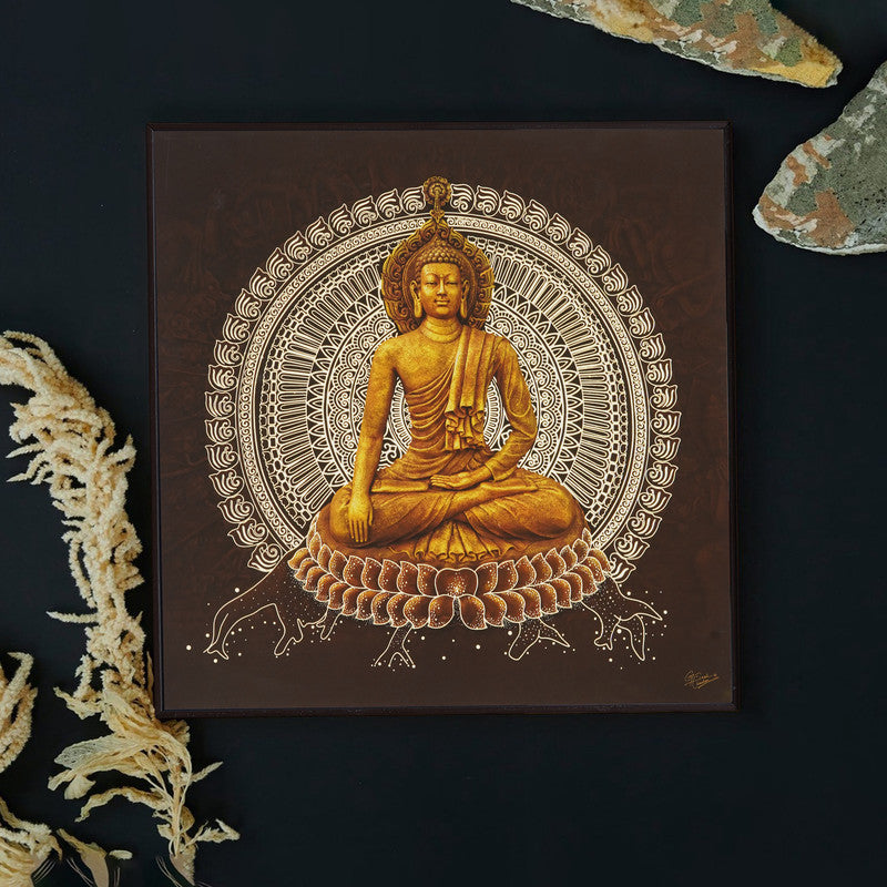 Tehzeeb Creations Golden Embossed Wall Painting | Grocsy