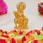 Estele Gold-Polished God of love Sri Krishna Idol with Kamdhenu for Home/Car decor