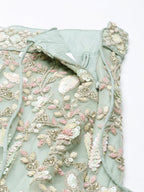 House of Panchhi Sea green Net Multi Sequins with heavy Zarkan embroidery Lehenga choli & Dupatta | Grocsy