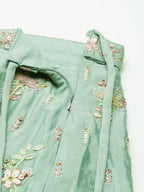House of Panchhi Sea Green Georgette heavy Sequinse embroidery Lehenga choli & Dupatta | Grocsy